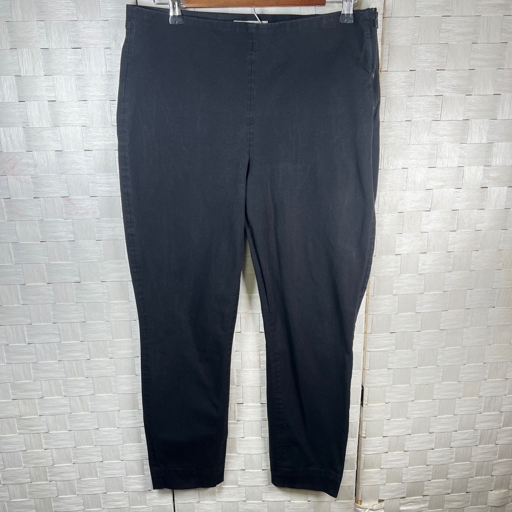 Everlane The Bi-Stretch Work Pant Black‎ Cotton Blend Cropped Side Zip Size 10
